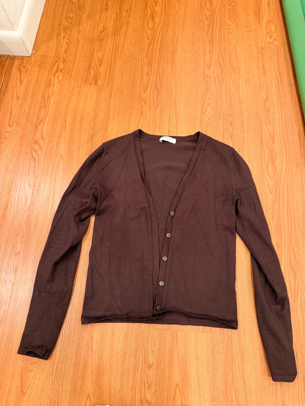 ARITZIA Classic Brown Button-Front Cardigan